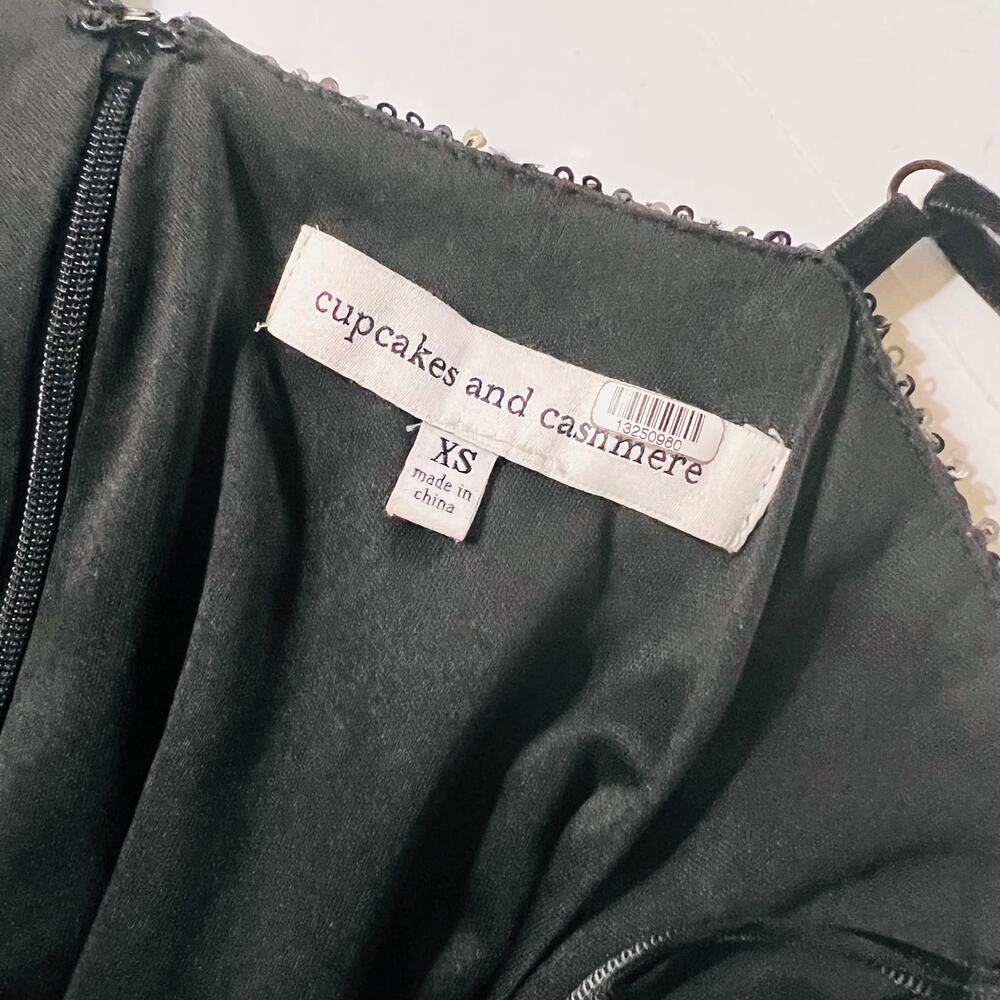 Cupcakes & Cashmere Joelle Sequin Tulip Dress Size XS Black - Picture 5 of 11